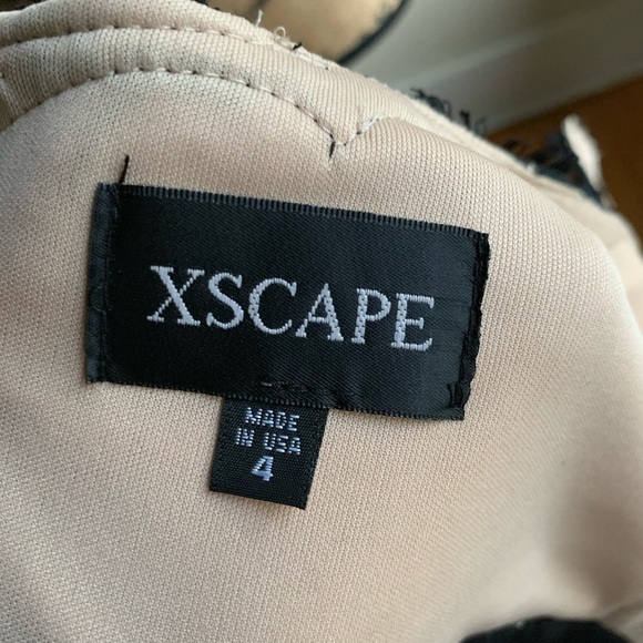 Xscape black lace overlay chiffon pleat dress 4 - Picture 10 of 15